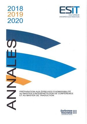 Annales Esit 2018 2019 2020 1