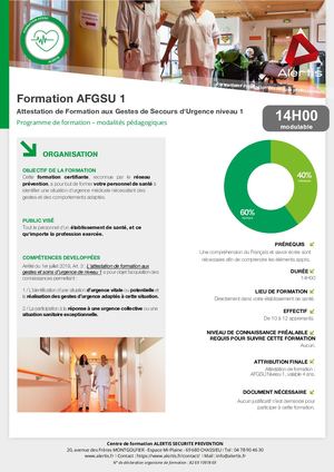 Fiche Programme Formation Afgsu 1 Centre De Formation Alertis