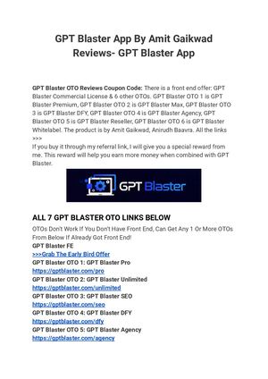 Gpt Blaster App By Amit Gaikwad Reviews - Gpt Blaster App