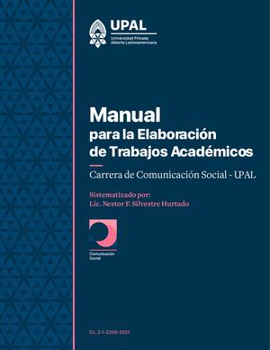 Manual De Trabajos Academicos Carrera De Comunicacion Social 2021