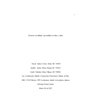 Trastorno De Múltiple Personalidad En Niños Y Niñas1234
