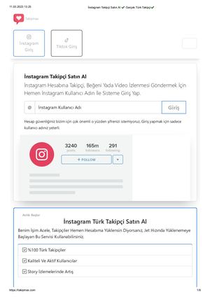 İNstagram Takipçi Satın Al ✔️ Gerçek Türk Takipçi✔️