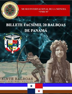 Billete Facsímil De 20 Balboas De Panamá Museo Internacional De La Moneda