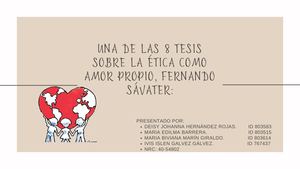 Las 8 Tesis De La ÉTica Como Amor Propio De Fernando Savater Docx Presentación