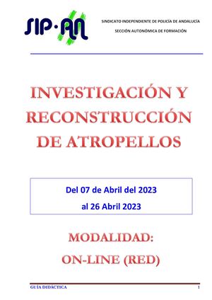 INVESTIGACIÓN Y RECONSTRUCCIÓN DE ATROPELLOS. EDICIÓN 2