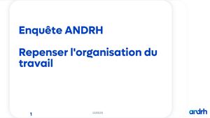 Enquête ANDRH - Repenser l'organisation du travail
