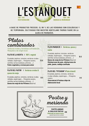 Menu L'Estanquet - ESP