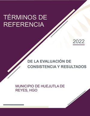 Terminos De Referencia De La Evaluación De Consistencia Y Resultados