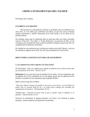 Critica Fundamentada Del Talmud
