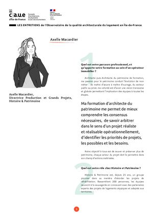 Observatoire de la qualité architecturale du logement des CAUE d'Île-de-France - Axelle Macardier