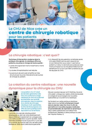 Le centre de chirugie robotique du CHU de Nice