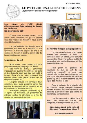 Le P'tit Journal Des Collégiens N°17