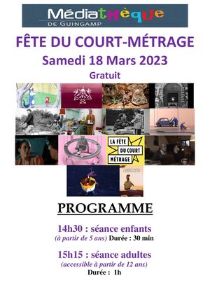Programme 2023 Fête Du Court Métrage