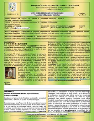 Guia Didactica No 1 Filosofia La Curiosidad Grado Décimo 2023 Versión 4