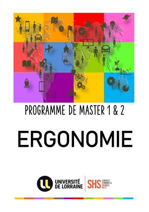 Plaquette Master Ergonomie 2023