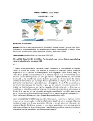 Antecedentes del Cambio Climático. (Cap 2)