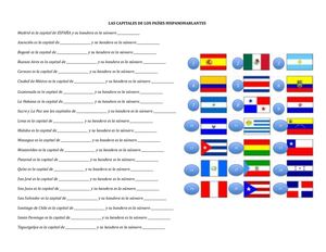 Las Capitales De Los Paises Hispanohablantes Hoja De Trabajo Juegos Ver Videos 59018