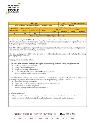 Syllabus PGE MSc Retail & Consumer Goods Marketing Management BCN 23 24