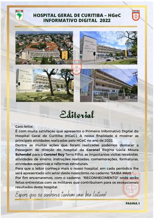 HOSPITAL GERAL DE CURITIBA – HGeC INFORMATIVO DIGITAL Nº 1/2023