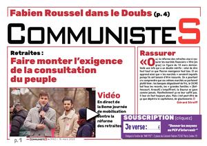 Retraites : Faire monter l'exigence de la Consultation Du Peuple Communiste S 942