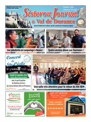 3954 Sisteron Journal Du Samedi 26 Novembre 2022