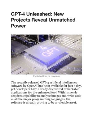 Calaméo - Gpt 4 Unleashed: New Projects Reveal Unmatched Power