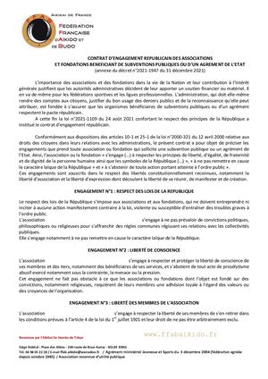 Contrat Engagement Republicain Pour Les Clubs Ou Les Ot