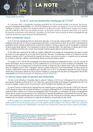 LA NOTE DU CESA N°481