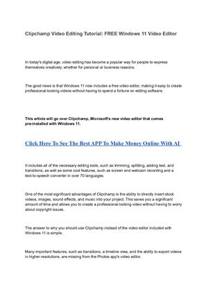 Clipchamp Video Editing Tutorial Free Windows 11 Video Editor