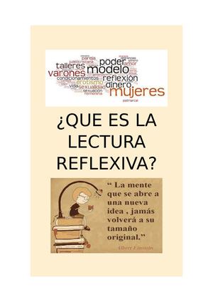 Que Es La Lectura Reflexiva