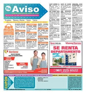 Tu Aviso 23 DE DICIEMBRE 2020