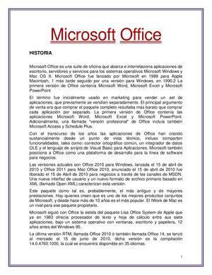 Microsoft Office Historia