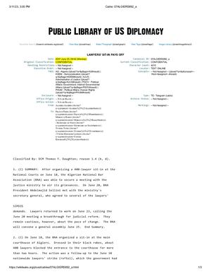 Mostefa Bouchachi Wikileaks Cables