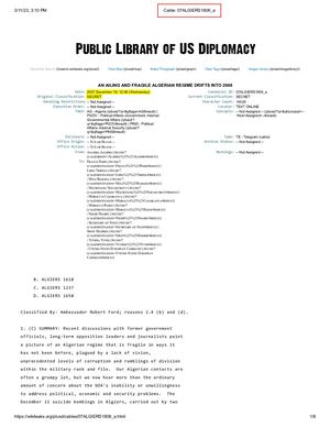 Said Sadi Wikileaks Cables