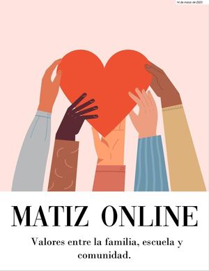 Revista sobre los valores entre la familia, la escuela y la comunidad