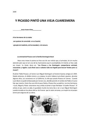 Y Picasso Pintó Una Vieja Cuaresmera