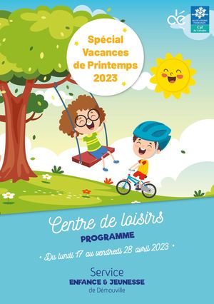 Programme des vacances d'avril 2023