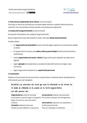 Guión Para Preparar Una Argumentación (2) 1
