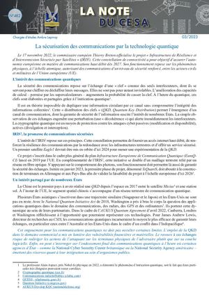 LA NOTE DU CESA N°482