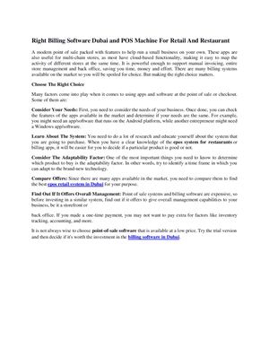 Right Billing Software Dubai And Pos Machine For Retail And Restaurant