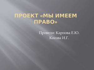 Проект "Мои права" Непоседы 03 23