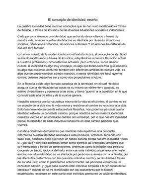 El Concepto De Identidad