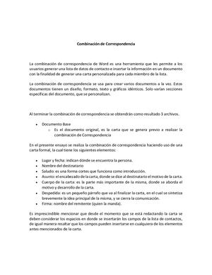 Combinación De Correspondencia