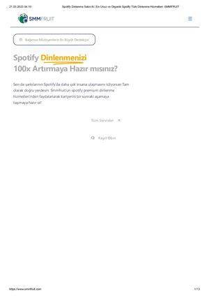 Spotify Dinlenme Satın Al En Ucuz Ve Organik Spotify Türk Dinlenme Hizmetleri Smmfruit