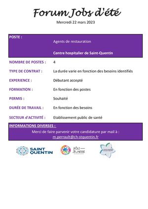 CENTRE HOSPITALIER - Agents De Restauration