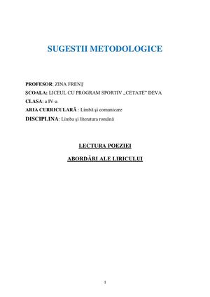 6 Limba Română Abordări Ale Liricului Rapsodii De Toamnă