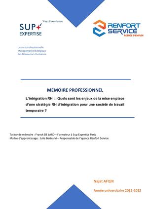 Memoire Professionnel Najat Afqir Vf Pdf