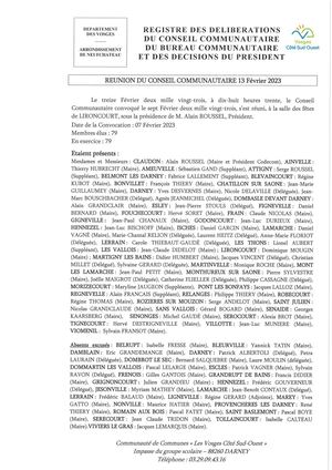 2023.02.13 Compte Rendu Conseil Communautaire