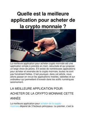 Meilleure application pour acheter de la crypto-monnaie : Notre guide pour choisir