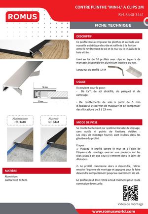 Contre Plinthe Mini-L à Clips - Romus